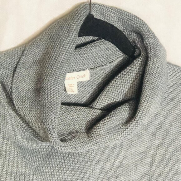 Coldwater creek sweater shirt knit short sleeve gray cowl neck size small READ - Picture 7 of 11